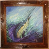 Art In Motion - 26 x 26 Canvas Hand Signed By Pasta Pantaleo & Double Frames