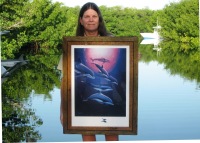 Dolphin Tribe 32 x 24 Hand Signed W/Remarque By Wyland Double Frames on a 3D Crown