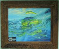 Mahi Five-O - 27 x 23 - Donated to The Silent Auction For The Luau Hand Signed By Pasta Pantaleo & Double Frames