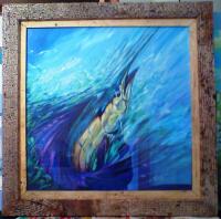 Art In Motion - 24 x 24 Hand Signed By Pasta Pantaleo On Canvas Double Frames